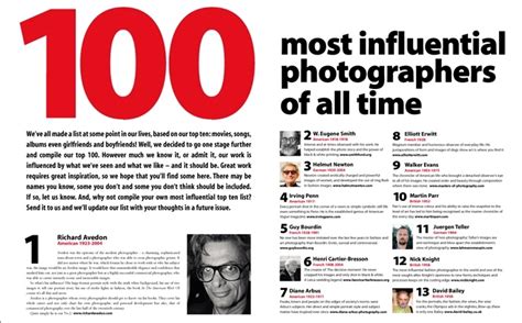 100 most influential photographers.